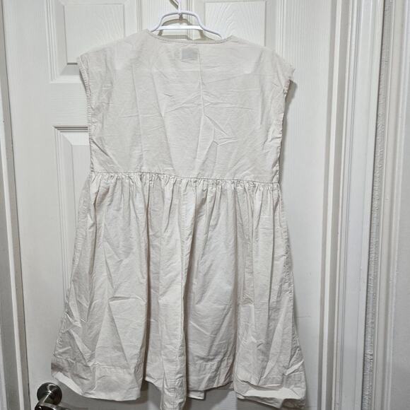 ASOS Cream Cotton Smocked Mini Dress Size 2 - Picture 4 of 8